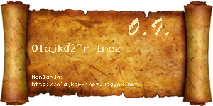 Olajkár Inez névjegykártya